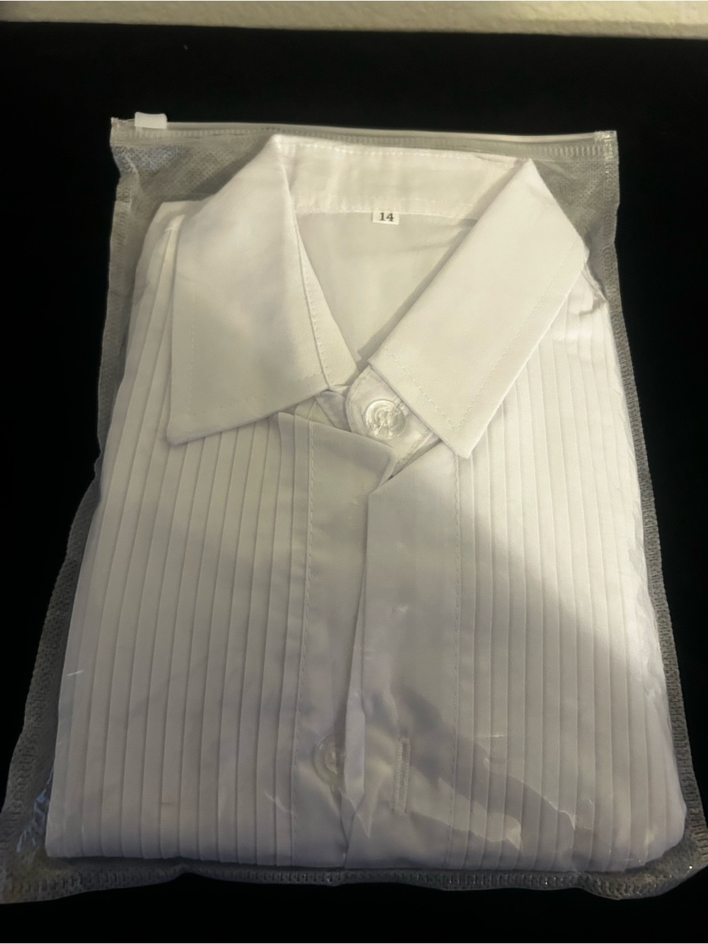 Classic White Pleated Front Boys Dress Shirt